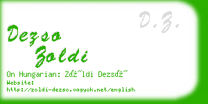 dezso zoldi business card